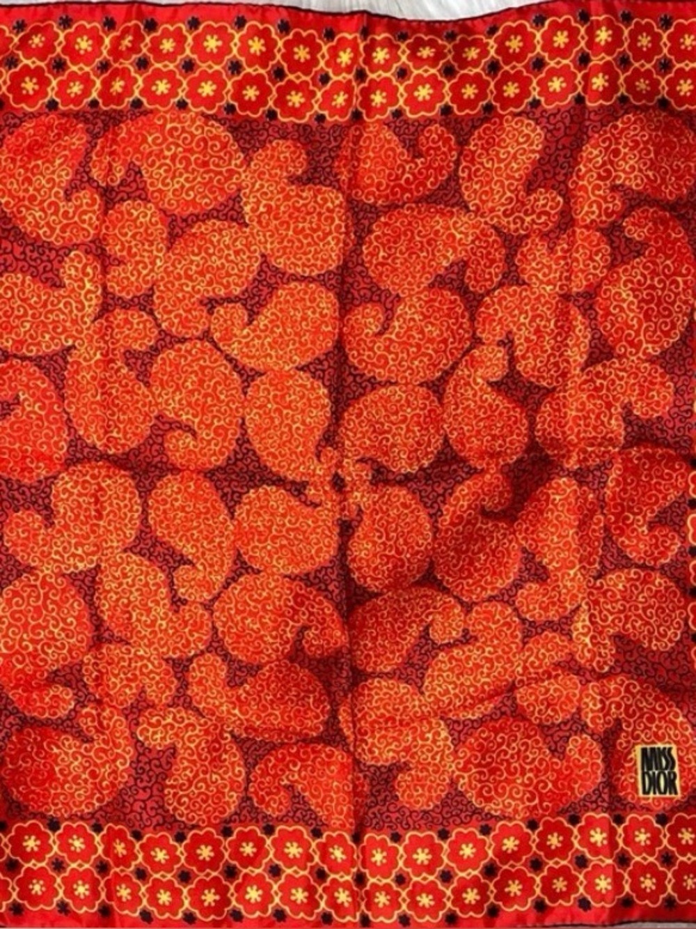 Miss Dior Silk Psychedelic 70s Vintage Scarf